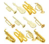 POPETPOP 24 Pezzi Piccoli Ornamenti Natalizi Strumenti Musicali Miniatura in Abs Ornamenti per Decorazione Teatro e Celebrazioni Stile Realistico e Creativo