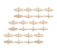 POPETPOP 24 pezzi Trottola in Legno da Colorare Giocattolo Creativo e Divertente per Design Unico Forme Diverse Giroscopio Te in Legno Non Verniciato Regalo per Lavoretti e Feste