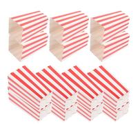 POPETPOP 24pezzi Scatole Popcorn Carta Colorate Righe Rosse per Feste Compleanni Cinema Party