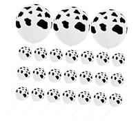 POPETPOP 25 Pezzi Palloncini Mucca per Feste Stampa Mucca, Lattice Spesso e Resistente, per Shower e Compleanni a Tema Cowboy
