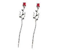 POPETPOP 2pezzi Bastoncini per Capelli Tradizionali Cinesi Forcina Retrò Motivo Rosa Bacchette per Capelli Resistenti Adatte Matrimoni e Cene Formali