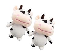 POPETPOP 2pezzi Charmoso Portachiavi Forma Di Mucca Peluche Delizioso Pendant Per Borse e Zaini Soft Stuffed Animal Keychain Per Chiavi e Regali Per Ragazze
