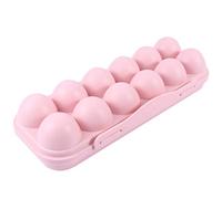 POPETPOP 2pezzi Contenitore Per Uova Impilabile Scatola Per Uova Con Coperchio e Chiusura Sicura Design Antishock Per Frigorifero e Conservazione Cucina Rosa