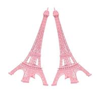 POPETPOP 2pezzi Eiffel Tower Decorative Metal Figurine Souvenir Travel Ornament for Home and Office Decor Unique French Building Model for Party Favors and