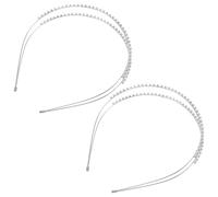POPETPOP 2pezzi Fascia da Sposa Strass Doppio Strato Eleganti Corone da Principessa Accessori per Capelli Scintillanti da Donna Copricapi da Sposa per Matrimoni e Feste