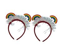 POPETPOP 2pezzi Fascia Per Chioma Arcobaleno Design Vivace Cerchietto Per Chioma Da Donna e Uomo Per Cosplay e Feste