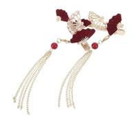POPETPOP 2pezzi Fermaglio per Capelli Frangia Laterale Decorativa Accessori per Capelli Coccodrillo Antiscivolo Kimono Nappa Lunga Forcine Nappe in Stile Cinese per Donne Ragazze Sposa