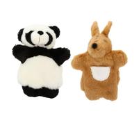 POPETPOP 2Pezzi Marionette Mano Animali Panda Ruolo e Raccontare Giocattoli Morbidi Educativi per