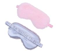POPETPOP 2pezzi Maschera per Occhi in Peluche Benda per Dormire Elastici per Viaggi e Casa Blocca la Luce Confortevole per Donne e Ragazze