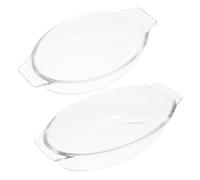 POPETPOP 2pezzi Piatto in Vetro Temperato per Microonde Antiscottatura e Isolante dal Calore per Dessert Strati Macedonie e Antipasti Pratico e Resistente per Uso Prolungato