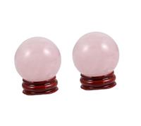 POPETPOP 2pezzi Quartz Crystal with Wooden Stand Healing Decor for Home And Office Feng Shui Meditation Chakra Balancing Elegant Design