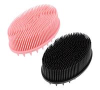 POPETPOP 2pezzi Spazzole Da Bagno Per Silicone Spazzole Massaggianti Doppie Facce Per Bagno e Massaggio Infanti