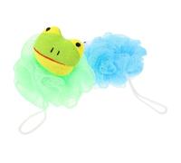 POPETPOP 2pezzi Spugne Da Bagno Per Ragazzo Ragazza Loofah Cartoon Morbido e Riutilizzabile Spugna Da Bagno Per Ragazzo Ragazza e Ragazzo Ragazza Colori Vivaci Orsetto e Rana