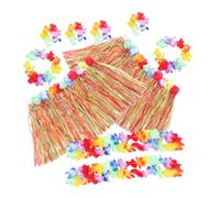 POPETPOP 2Sets Ghirlande Hawaiane con Gonna Bracciali e Fascia per Decorazioni per Luau e Estivi per Compleanni e Fotografici