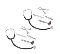 POPETPOP 2sets Mini Set Accessori Per Ospedale Per Casa Delle Bambole Stetoscopio in Miniatura e Strumenti Per Cura Kit Da Giocattolo Per Bambole in Scala