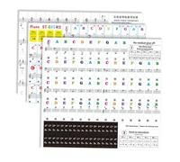 POPETPOP 3 pezzi Adesivi per Tastiera Pianoforte Colorati Guida per Principianti Etichette Rimovibili per Note Musicali Compatibili con Vari Pianola Protezione e Facilità Apprendimento