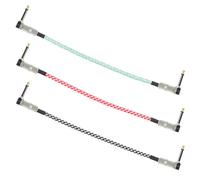 POPETPOP 3 Pezzi Cavo Patch per Chitarra 6,35mm Maschio Maschio Intrecciato | Rivestimento in Nylon, Struttura Flessibile Antinodo, per Pedaliera Ordinata e Uso in Palco o Studio Colore Casuale