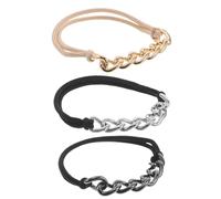 POPETPOP 3 Pezzi Fermacoda da Donna in Metallo Elastici Resilienti e Intrecciati Decorativi per Capelli Ricci e Spessi Accessori Minimalisti per Acconciature Eleganti