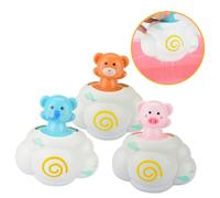 POPETPOP 3 pezzi Giochi da Bagnetto per Animali che Spruzzano Acqua Giocattoli Galleggianti Forma di con Elefante Maialino e Orsetto per Vaschetta Bagnetto