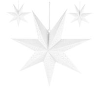 POPETPOP 3 pezzi Lampadario Forma Stella Lampade da Appendere per Decorazioni Natalizie Bianco Facile da Installare e Riutilizzabile