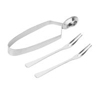 POPETPOP 3 pezzi Pinze da Cucina in Acciaio per Lumache e Crostacei Design Ergonomico Resistenti e Impilabili per Ristorante e Barbecue