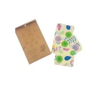 POPETPOP 3 pezzi Stoffa Cotone Cerata Alimenti in Cera d Api Riutilizzabile Sacchetti Conservazione Freschezza per Frutta Formaggi e Snack Design e Naturale