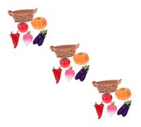 POPETPOP 3 Set Di Cesto Di Frutta Per Casa Delle Bambole Miniature Piccole Figurine Kit Casa Delle Bambole Cestino Per Snack Mini Alimenti Verdure in Miniatura Resina