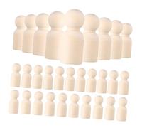 POPETPOP 30 pezzi in Legno da Dipingere Maschili Peg Dolls Non Verniciate per Fai da Te Giocattoli Creativi per Attività Manuali Educative