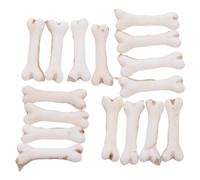 POPETPOP 30 Pezzi Mini Ossa Finte Bianche per Decorazioni Halloween Statuine Scheletro a Forma di Teschio di Cane e Osso in Miniatura Riempitivi per Tavola e Decorazioni Fai da Te