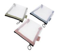 POPETPOP 3pezzi Borsa Trucco Rete Trasparente Piccola Portatrucchi da Viaggio Donna Borsa Cosmetica Donna Cerniera Liscia e Cuciture Resistenti per Proteggere Articoli da Toeletta