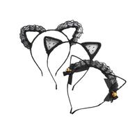 POPETPOP 3pezzi Fascia in Pizzo Orecchie da Gatto Ornamento per Capelli per Cosplay e Feste per Donne e Ragazze