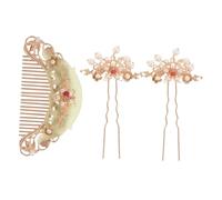 POPETPOP 3pezzi Pettine Laterale in Metallo e Forcina Acetato Accessori Per Cinesi Per Pettine Cinese Per Sposa