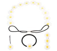 POPETPOP 4 pezzi Accessori Capelli Donna Margherita Fascia Elastico e Mollette Leggere per Feste e Uso Quotidiano Regalo Elegante e Confortevole