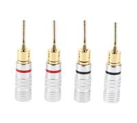 POPETPOP 4 Pezzi Banana Plug Placcati per Altoparlante Connettori Audio Vite per Collegamento e