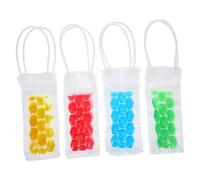 POPETPOP 4 pezzi Borsa Refrigerante per Bottiglie Vino in PVC Alimentare Lato Ghiaccio Leggera e Portatile per Picnic Feste Confezione Colore Casuale Colore Casuale