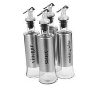 POPETPOP 4 pezzi Bottiglie Dispenser Vetro per Olio e Salsa Contenitori per Cucina per Olio Salsa e Vino Design e