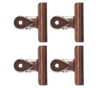POPETPOP 4 Pezzi Clip Bulldog in Acciaio a Molla Design a Coda Lunga, Morsetti Vintage per Ufficio e Scuola, Presa Sicura e Adattabile per Foto, Documenti e Artigianato