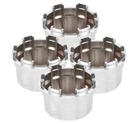 POPETPOP 4 Pezzi Copridadi per Ruote Auto in Acciaio Resistente Coprimozzi per Rimorchi e Veicoli Off-Road Protezione Antiscivolo per Bulloni Mozzo Fissaggio Sicuro per Uso su Terreni