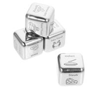 POPETPOP 4 pezzi Dadi Decisionali Alimentari in Acciaio con Design Intercambiabile Dadi Unici per Scegliere Pasti Divertenti Cena Regalo Creativo per Famiglia e Amici