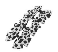 POPETPOP 4 Pezzi Fermagli per Capelli con Stampa Mucca Neri e Fiocchi in Grosgrain Resistenti Accessori per Neonate Bambine e Feste