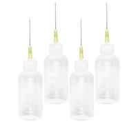 POPETPOP 4 pezzi Flaconi Dosatori per Colla e Olio Riutilizzabili con Punta Fine per Applicazioni di Precisione per Giochi Pista Trenino e Hobby Creativi Bottiglie Lavabili e Anti-perdita