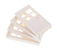 POPETPOP 4 Pezzi Little Mason Toys Tiny Homes Mini Fairy Door Miniature Fairy Door Crafts Miniature Door Doll House Doors Dollhouse Mini Door Toy Door Tiny Dollhouse Door White Plastic