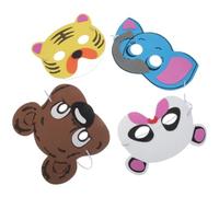 POPETPOP 4 Pezzi Maschera Animale Cartone Eva Riutilizzabile | Mezza Faccia, Struttura Solida, Stile Affascinante, per Carnevale, Rappresentazione, Feste e Uso Scenico