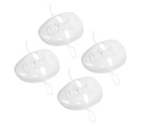 POPETPOP 4 Pezzi Maschera Bianca di Halloween in Plastica, Liscia, Taglia | Dipingere e Decorare, Adatta a Scuola, Teatro e Accessori Costume, Set Conveniente per Uso Creativo