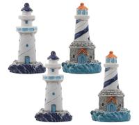 POPETPOP 4 pezzi Mini Faro Decorativo in Stile Mediterraneo per Casa delle Bambole e Acquario Ornamenti Nautici per Decorazioni da Tavolo Oceaniche