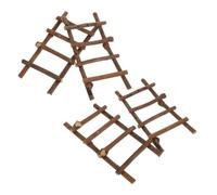 POPETPOP 4 Pezzi Miniature Rattan Ladder Rustic Mini Step Ladder For Dollhouse Furniture And DIY Micro Landscape Decor
