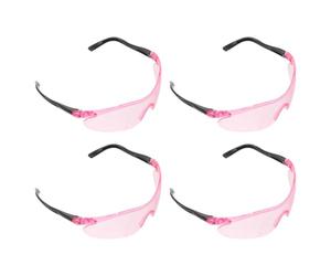 POPETPOP 4 Pezzi Occhiali Protettivi per Occhi Rosa, Lenti Trasparenti PC | Copertura Avvolgente Contemporanea, Stile Rosa alla Moda, per Sport All’aperto e Pratica Bici