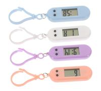 POPETPOP 4 Pezzi Orologio Tascabile Elettronico LED per Ragazzo Ragazza, da Taschino con Moschettone, Plastica, per Zaino e Cintura, Scuola