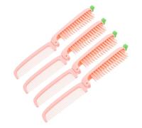 POPETPOP 4 Pezzi Pettine Pieghevole a Forma di Carota in Plastica Rosa, Spazzola Portatile Denti Fini per Scuola e Feste