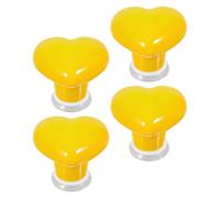 POPETPOP 4 Pezzi Pulsante Assistente per Toilette a Forma di Cuore in Ceramica e Rame Giallo, Aiuto Versatile per Donne Unghie Lunghe, per Bagno